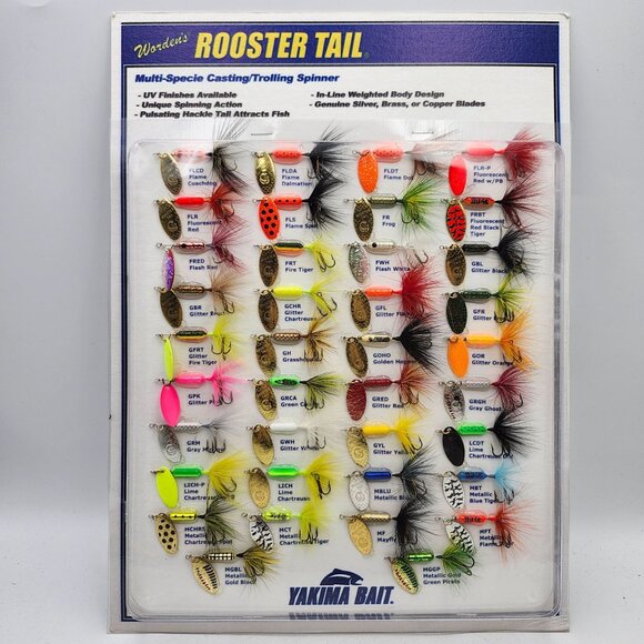 Yakima Bait Wordens Rooster Tail Spinner Sample Display Board 820367 - Picture 1 of 3